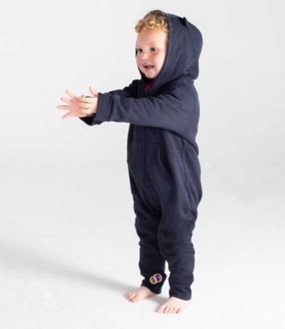 Personalised Baby Hooded Cotton All in One Onesie With Ears Etsy