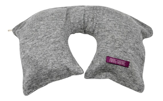 Travel Blanket Grey Marl 100 Pure Cashmere Travel Set Eye Mask