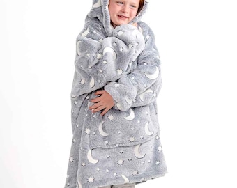 Personalised Sherpa Fleece Children Oversized Hoodie Blanket