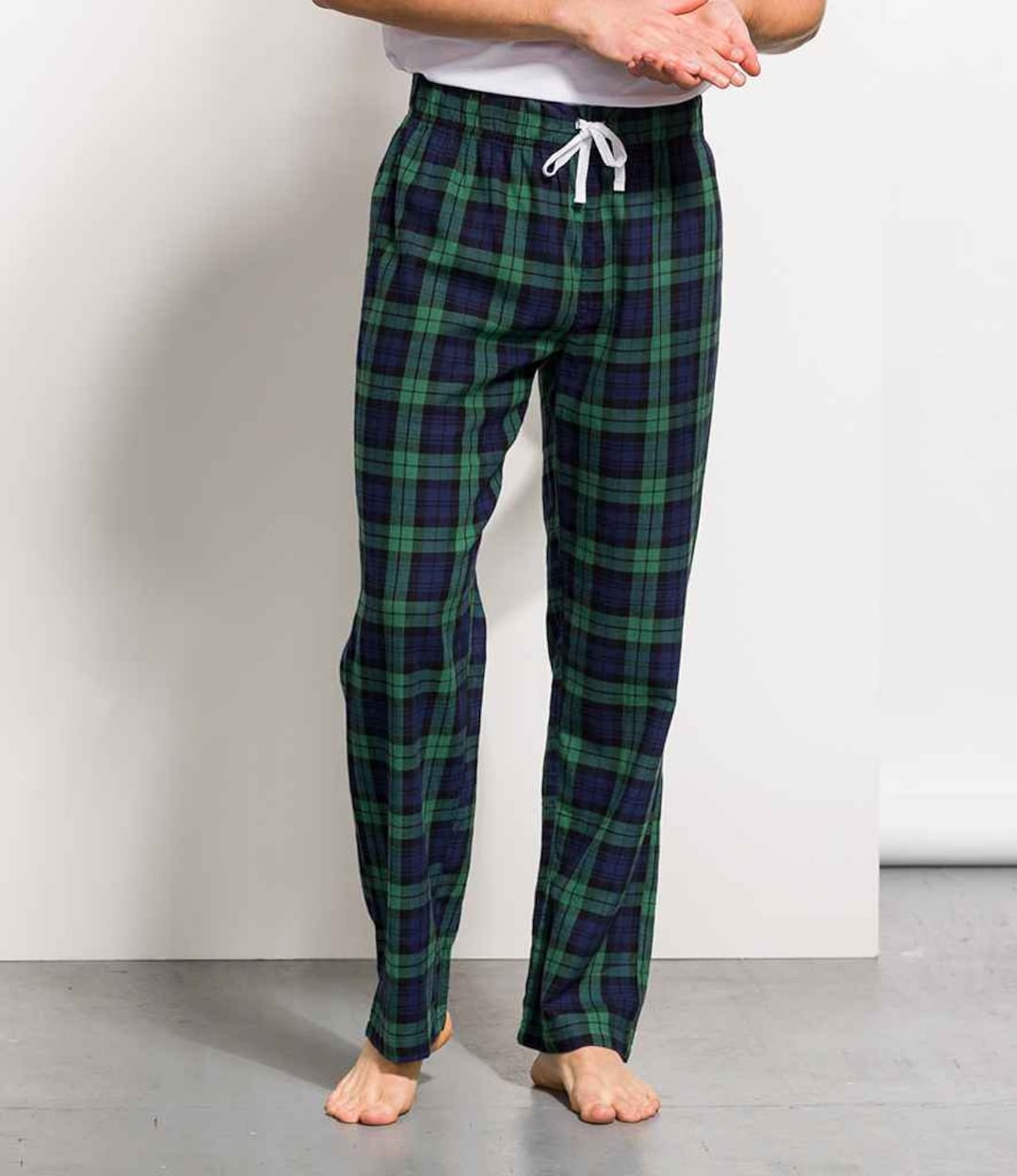 Men Cotton Flannel Tartan Check Pyjamas Bottom Lounge Pants Etsy