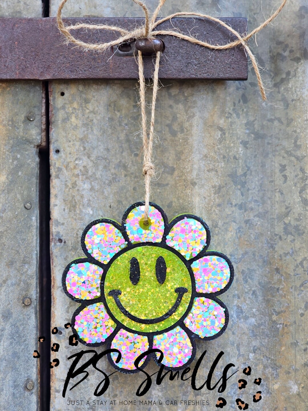 Smiley Flower Car Freshener Car Scents Custom Car Freshener Etsy