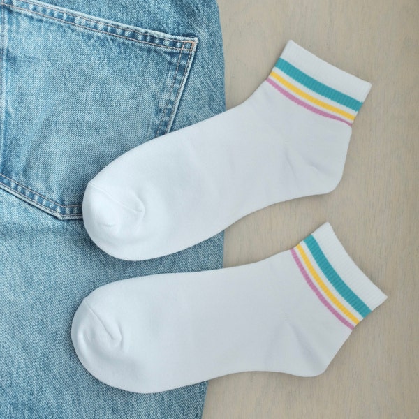 BEST SELLER! Retro Stripe Socks- Vintage 90's Old School, Women Unisex Gifts for her, Gifts for him, Personalized Gift, Fashion Accessories