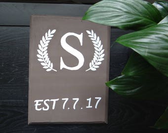 Wood Sign | Monogram | Wedding| Home Decor | Special Date | Perfect Gift | Personal | Date | Letter | house warming | baby date