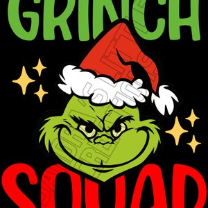 Grinch Face, Grinch Squad Design, Christmas Design - DTF heat transfer