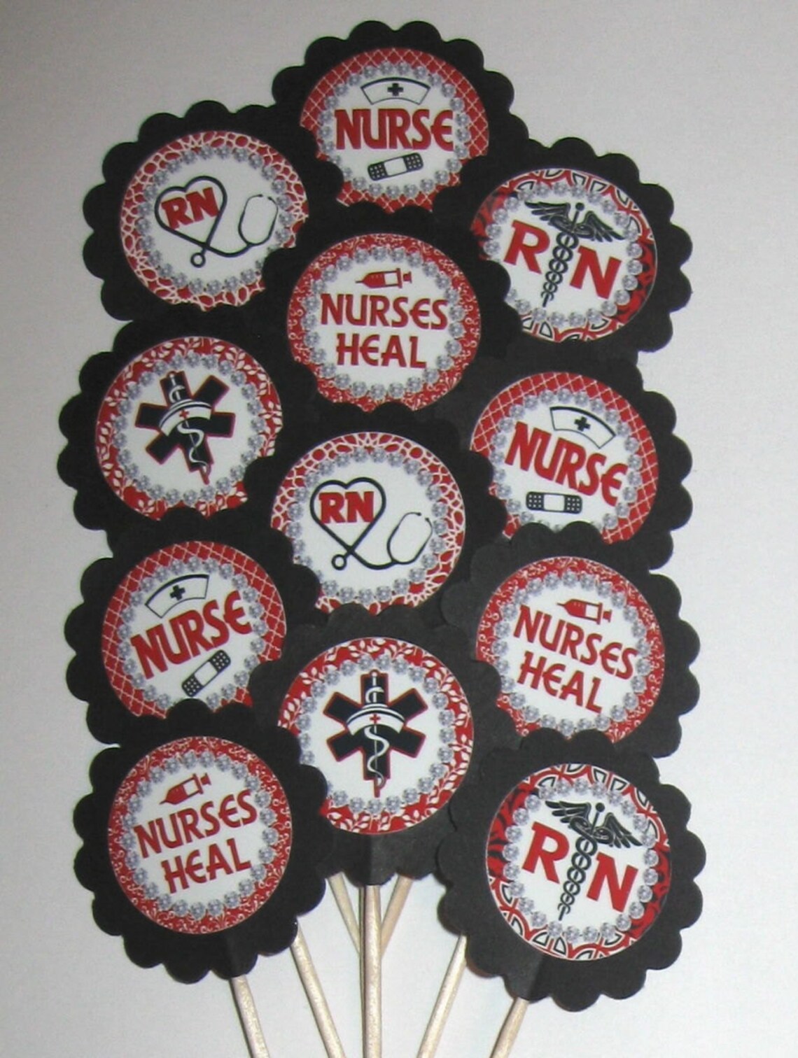 Nurse Cupcake toppers/Party picks Item 1107 RN Etsy