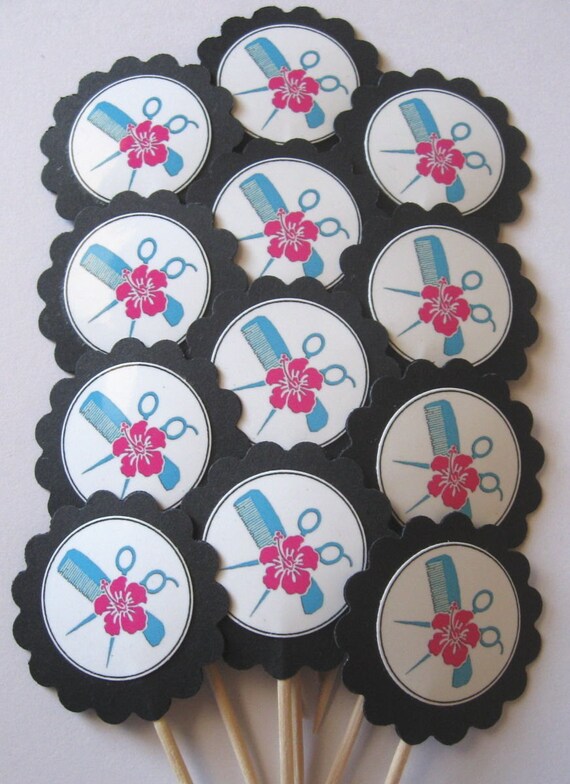 Hair Stylist Hairdresser Cupcake Toppers Party Picks Item Etsy