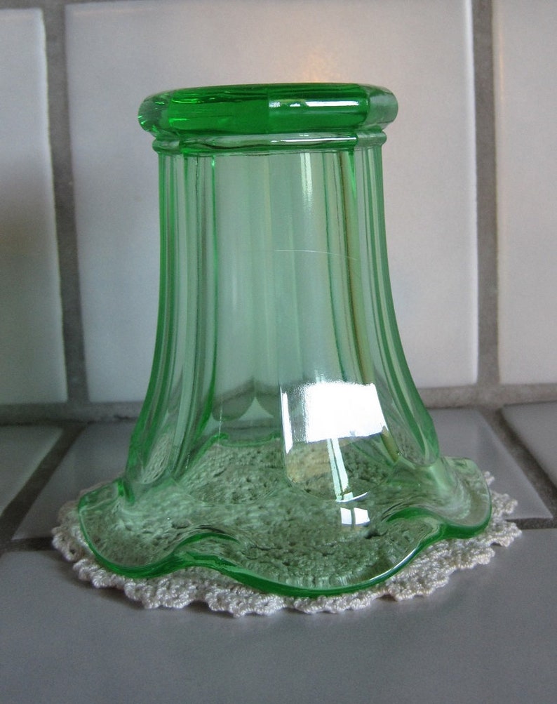 Vase Green Vaseline Glass Vase Antique Vaseline Glass Etsy