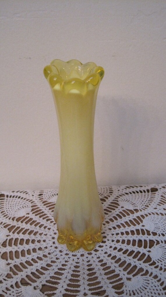Vaseline Glass Yellow Vaseline Bud Vase Antique Vaseline Etsy