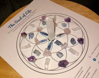 Crystal Grid Template Download - Seed of Life - PDF Digital File ONLY - Great for Beginners