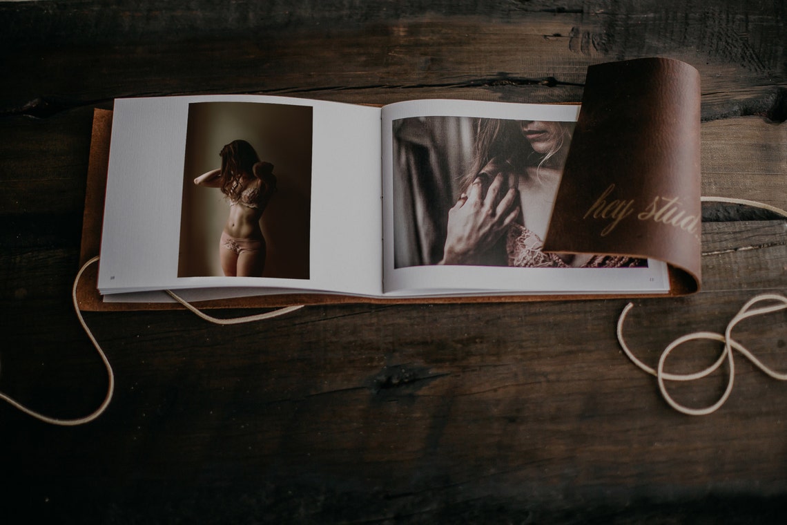 Leather Bound Boudoir Book Etsy