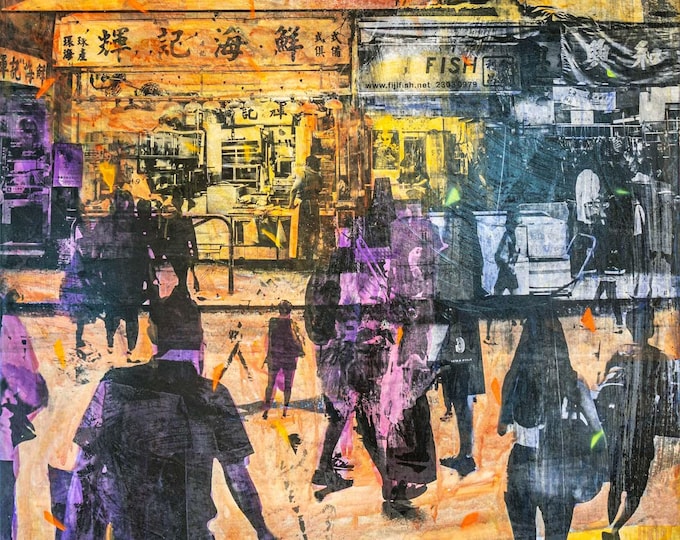 HONG KONG Convergence IX - Mixed Media Art by Sven Pfrommer