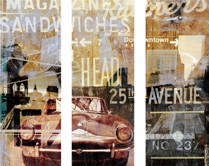 NEW YORK Avenue I by Sven Pfrommer - 120x120cm Triptych Artwork is ready to hang