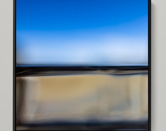 FLUID HORIZON XX - Seascape photoart by Sven Pfrommer - 100x100cm framed artwork is ready to hang