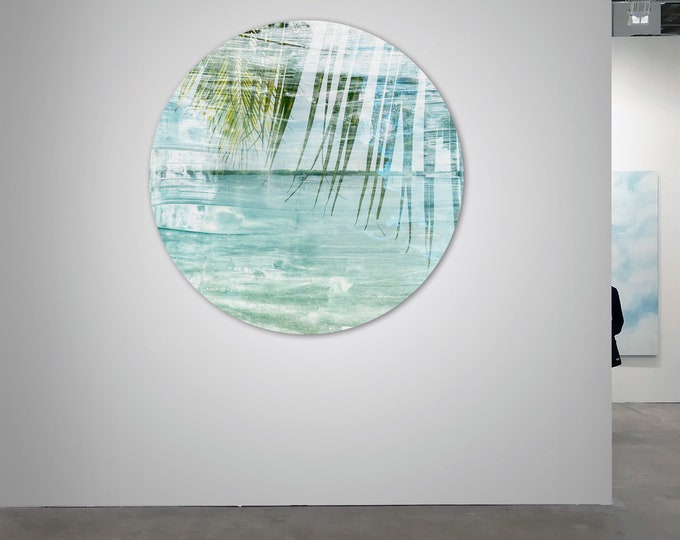 LA MER – Circular VII (Ø 100 cm) by Sven Pfrommer - Round artwork is ready to hang