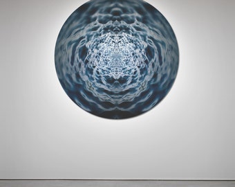 SEAFLOWER I (Ø 100 cm) by Sven Pfrommer - Round artwork is ready to hang