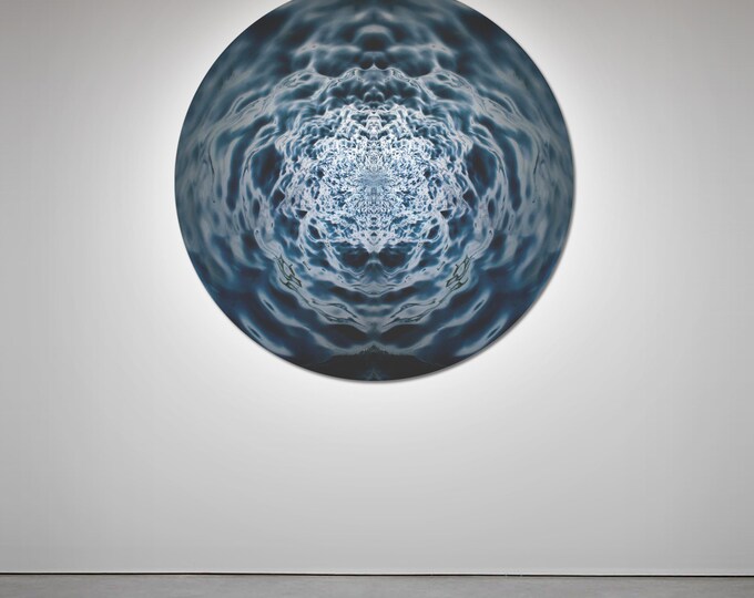 SEAFLOWER I (Ø 100 cm) by Sven Pfrommer - Round artwork is ready to hang