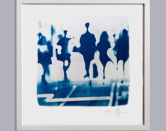HUMAN BLUE IX handmade Cyanotype Print on finest Paper