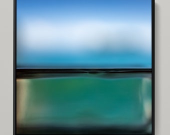 Seascape Photo Art: Framed Ocean Horizon by Sven Pfrommer (100x100cm)