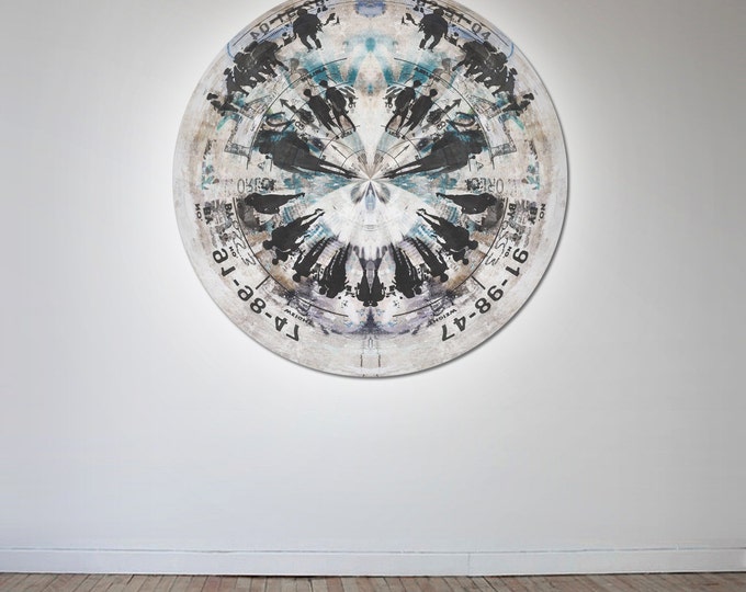 HUMAN SPHERE XXV (Ø 100 cm) by Sven Pfrommer - Round artwork is ready to hang