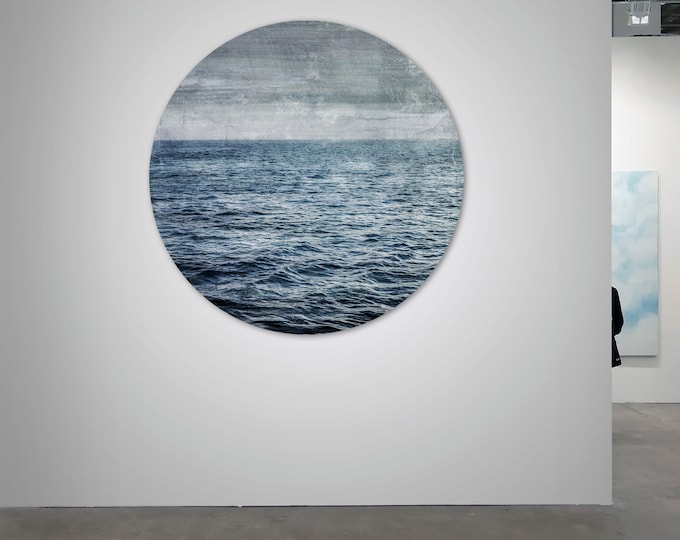 LA MER – Circular VI (Ø 100 cm) by Sven Pfrommer - Round artwork is ready to hang