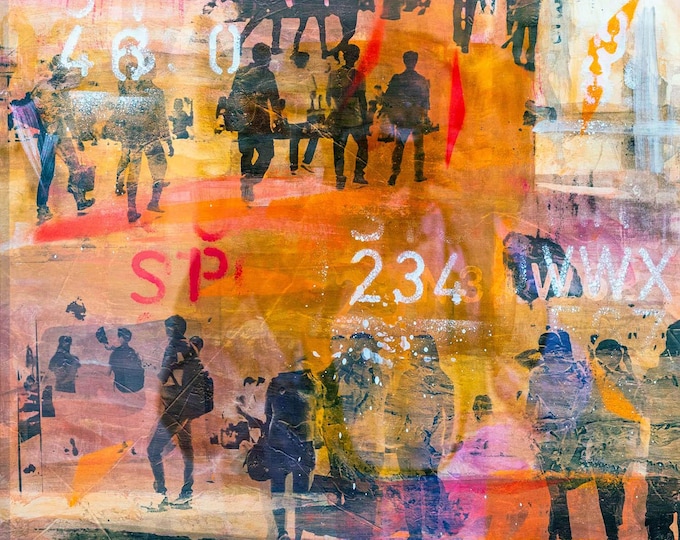 HUMAN CROWD IV - Mixed Media Art by Sven Pfrommer