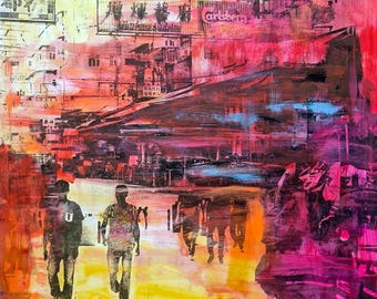 HONG KONG Convergence IV - Mixed Media Art by Sven Pfrommer