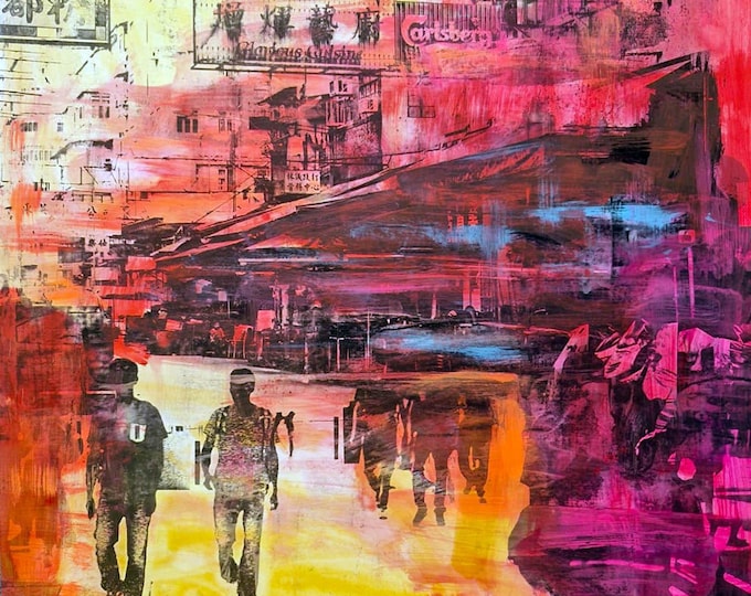 HONG KONG Convergence IV - Mixed Media Art by Sven Pfrommer