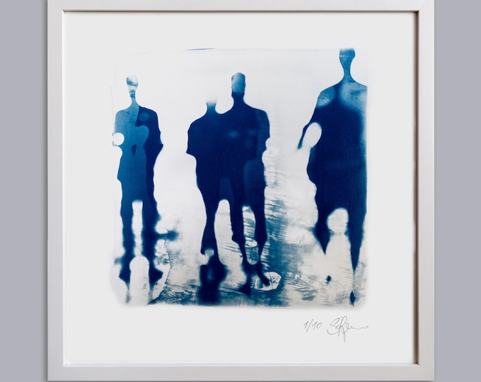 HUMAN BLUE XIX handmade Cyanotype Print on finest Paper