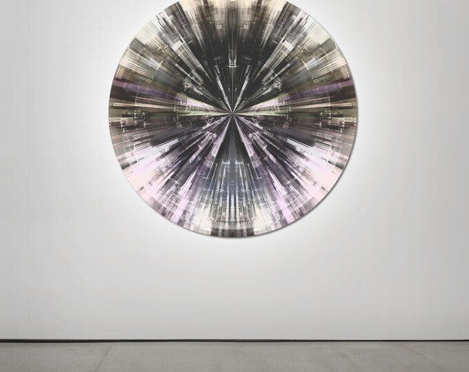 CHICAGO FRAGMENTS I (Ø 100 cm) by Sven Pfrommer - Round artwork is ready to hang