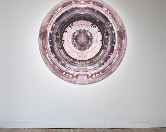 HUMAN SPHERE III (Ø 100 cm) by Sven Pfrommer - Round artwork is ready to hang