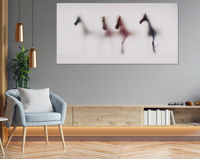 WILD LENS - Horses X by Sven Pfrommer - 140x70cm Artwork is ready to hang