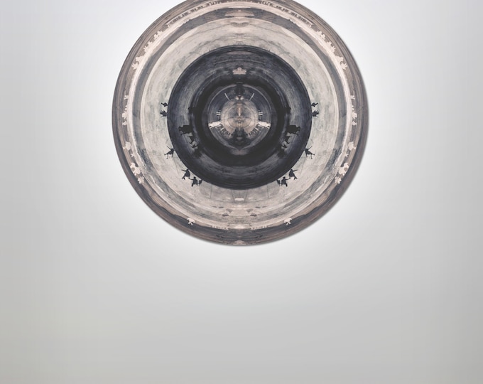 HUMAN SPHERE II  (Ø 100 cm) by Sven Pfrommer - Round artwork is ready to hang