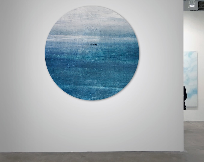 LA MER – Circular I (Ø 100 cm) by Sven Pfrommer - Round artwork is ready to hang