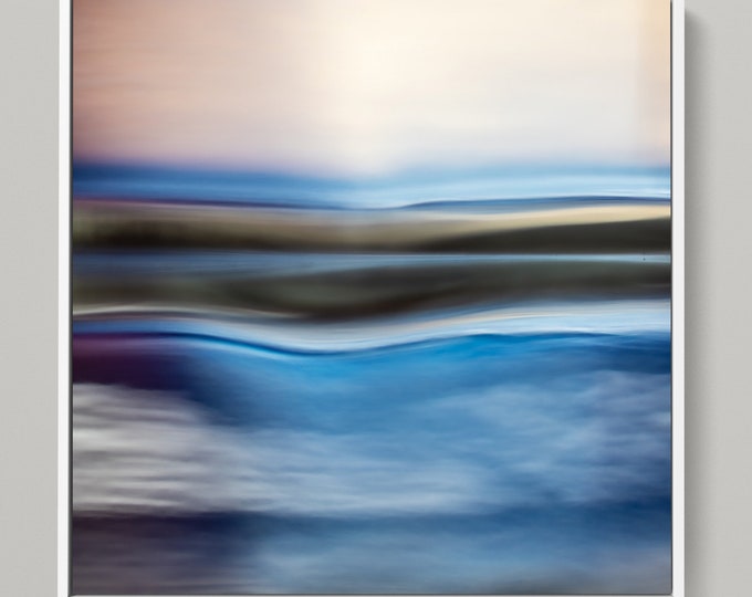 FLUID HORIZON X - Seascape photoart by Sven Pfrommer - 100x100cm framed artwork is ready to hang