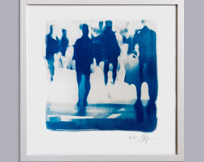 HUMAN BLUE V handmade Cyanotype Print on finest Paper