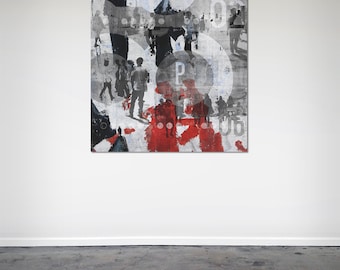HUMAN CROWD VIII - by Sven Pfrommer - Artwork on Canvas is ready to hang