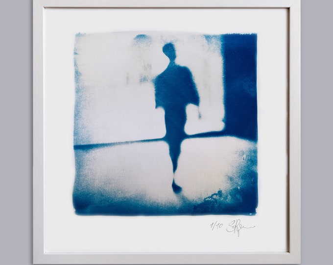 HUMAN BLUE VIII handmade Cyanotype Print on finest Paper