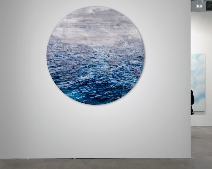 LA MER – Circular II (Ø 100 cm) by Sven Pfrommer - Round artwork is ready to hang