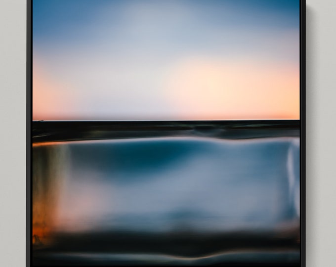 FLUID HORIZON XXXVI - Seascape photoart by Sven Pfrommer - 100x100cm framed artwork is ready to hang