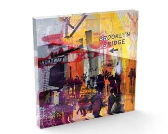 NEW YORK DOWNTOWN X Acrylic Prism Art Object