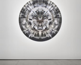 HK FRAGMENTS IV (Ø 100 cm) by Sven Pfrommer - Round artwork is ready to hang