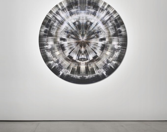 HK FRAGMENTS IV (Ø 100 cm) by Sven Pfrommer - Round artwork is ready to hang