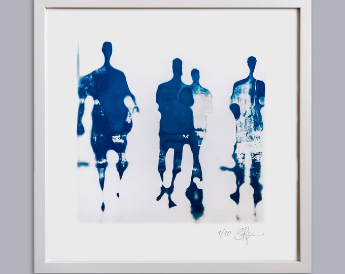 HUMAN BLUE XI handmade Cyanotype Print on finest Paper