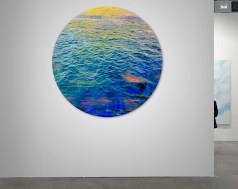 Circular Ocean Art: Ready to Hang Acrylic Print (Ø 100 cm)