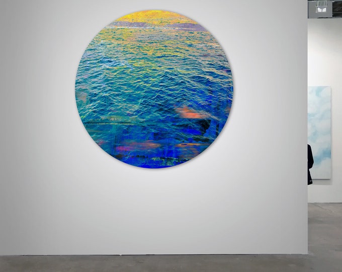 LA MER – Circular XI (Ø 100 cm) by Sven Pfrommer - Round artwork is ready to hang