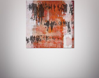 HUMAN CROWD I - by Sven Pfrommer - Artwork on Canvas is ready to hang