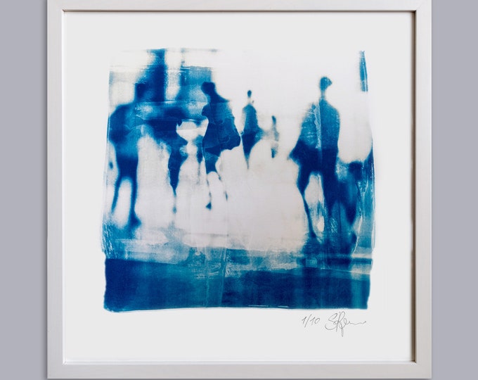 HUMAN BLUE III handmade Cyanotype Print on finest Paper