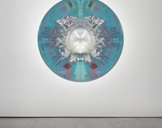 HK EYE I (Ø 100 cm) by Sven Pfrommer - Round artwork is ready to hang