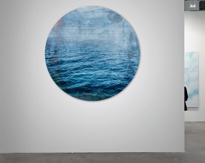 LA MER – Circular V (Ø 100 cm) by Sven Pfrommer - Round artwork is ready to hang