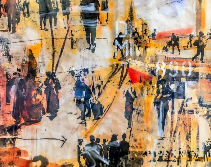 HUMAN CROWD XI - Mixed Media Art by Sven Pfrommer